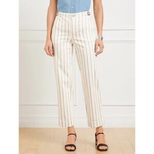 Talbots Pants Women’s 16 Straight Ankle Jean Hillside Stripe Classic Traditional